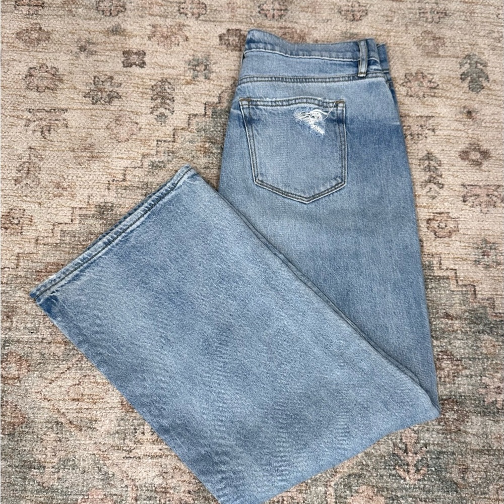 Ann Taylor unaltered The Wide Leg jean size 28/6 light blue - Picture 8 of 8